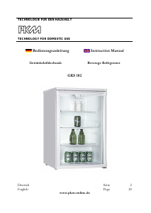 Manual PKM GKS102 Refrigerator