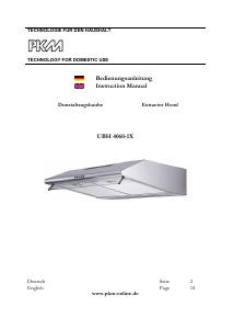 Manual PKM UBH4060-1X Cooker Hood