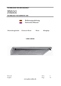 Handleiding PKM UBH3001H Afzuigkap