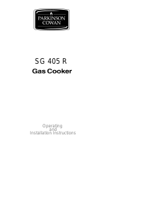 Bruksanvisning Parkinson Cowan SG405R Spis