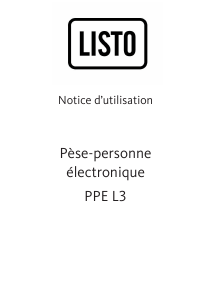 Mode d’emploi Listo PPE L3 Pèse-personne