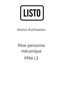 Mode d’emploi Listo PPM L3 Pèse-personne