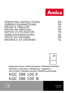 Priručnik Amica KGC 388 100 W Frižider – zamrzivač