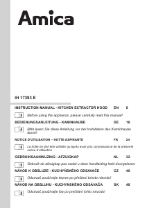 Bruksanvisning Amica IH 17393 E Köksfläkt