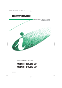 Handleiding Tricity Bendix WDR1240W Was-droog combinatie