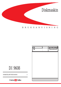Bruksanvisning ElektroHelios DI9608 Diskmaskin