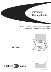 Käyttöohje ElektroHelios BK1059 Pakastin