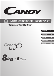 Handleiding Candy EVOC 781 BT-S Wasdroger