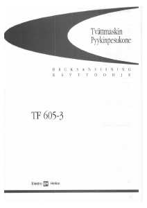 Käyttöohje ElektroHelios TF605-3 Pesukone