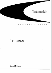Bruksanvisning ElektroHelios TF903-3 Tvättmaskin