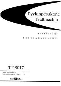 Käyttöohje ElektroHelios TT8017 Pesukone
