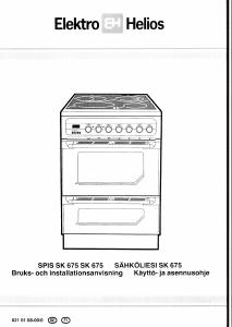 Bruksanvisning ElektroHelios SK675 Spis