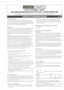 Bedienungsanleitung Clear & Simple hCG Schwangerschaftstest