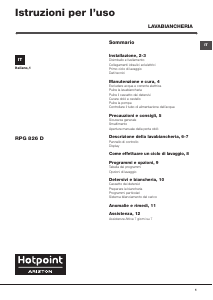 Manuale Hotpoint-Ariston RPG 826 DD IT/1 Lavatrice
