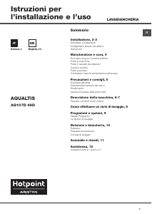 Manuale Hotpoint-Ariston AQ107D 49D IT Lavatrice