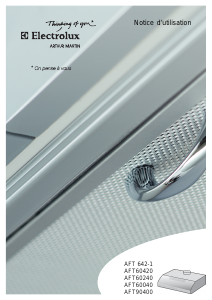 Mode d’emploi Arthur Martin-Electrolux AFT60040W Hotte aspirante