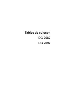 Mode d’emploi Arthur Martin-Electrolux DG2092N Table de cuisson