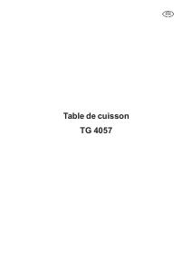 Mode d’emploi Arthur Martin-Electrolux TG4057N Table de cuisson