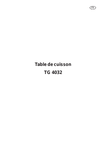 Mode d’emploi Arthur Martin-Electrolux TG4032W Table de cuisson