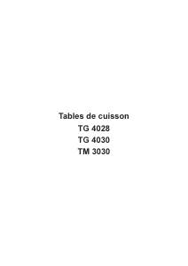 Mode d’emploi Arthur Martin-Electrolux TG4030N Table de cuisson