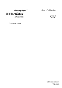 Mode d’emploi Arthur Martin-Electrolux TG4008W Table de cuisson