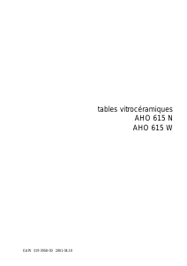 Mode d’emploi Arthur Martin-Electrolux AHO615W Table de cuisson