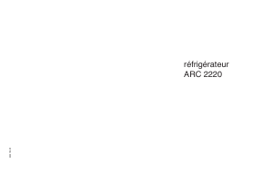 Mode d’emploi Arthur Martin-Electrolux ARC2220 Réfrigérateur