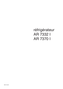 Mode d’emploi Arthur Martin-Electrolux AR7370I Réfrigérateur