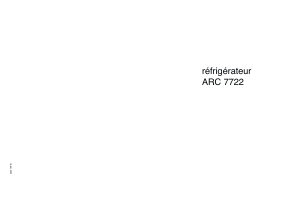 Mode d’emploi Arthur Martin-Electrolux ARC7722 Réfrigérateur