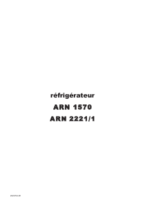 Mode d’emploi Arthur Martin-Electrolux ARN2221 Réfrigérateur