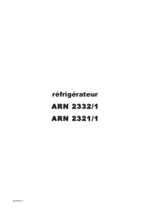 Mode d’emploi Arthur Martin-Electrolux ARN2332 Réfrigérateur