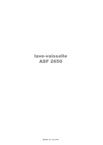 Mode d’emploi Arthur Martin-Electrolux ASF 2650 Lave-vaisselle