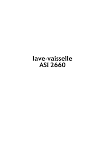 Mode d’emploi Arthur Martin-Electrolux ASI 2660 W Lave-vaisselle