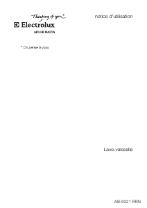 Mode d’emploi Arthur Martin-Electrolux ASI 6221 Lave-vaisselle