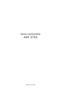 Mode d’emploi Arthur Martin-Electrolux ASF 2765 Lave-vaisselle