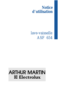 Mode d’emploi Arthur Martin-Electrolux ASF 654 Lave-vaisselle