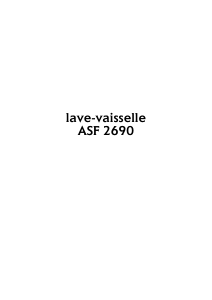 Mode d’emploi Arthur Martin-Electrolux ASF 2690 Lave-vaisselle