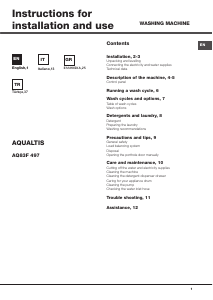 Manuale Hotpoint Aqualtis AQ83F 497 Lavatrice