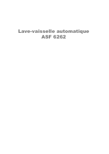 Mode d’emploi Arthur Martin-Electrolux ASF 6262 Lave-vaisselle