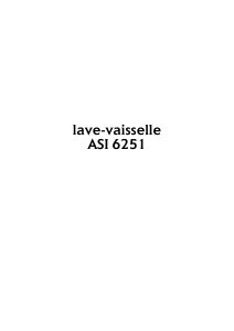 Mode d’emploi Arthur Martin-Electrolux ASI 6251 W Lave-vaisselle