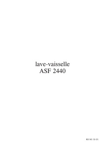Mode d’emploi Arthur Martin-Electrolux ASF 2440 Lave-vaisselle