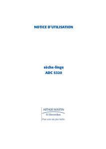 Mode d’emploi Arthur Martin-Electrolux ADC 5320 Sèche-linge