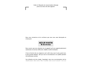 Mode d’emploi Arthur Martin-Electrolux ADC 513 M Sèche-linge
