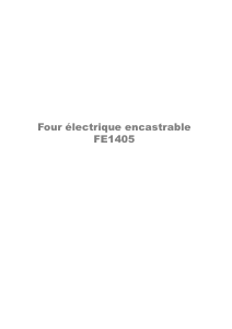Mode d’emploi Arthur Martin-Electrolux FE 1405 W Four