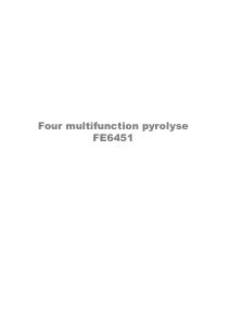 Mode d’emploi Arthur Martin-Electrolux FE 6451 X Four