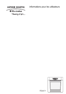 Mode d’emploi Arthur Martin-Electrolux FE 6471 NG Four
