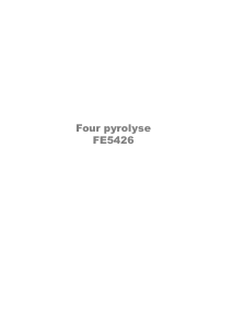 Mode d’emploi Arthur Martin-Electrolux FE 5426 X Four