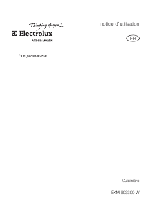 Mode d’emploi Arthur Martin-Electrolux EKM603300W Cuisinière