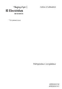 Mode d’emploi Arthur Martin-Electrolux ARB36301W1 Réfrigérateur combiné