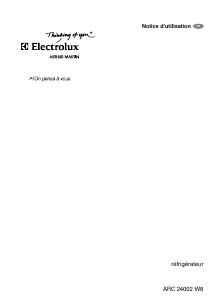 Mode d’emploi Arthur Martin-Electrolux ARC24002W8 Réfrigérateur combiné